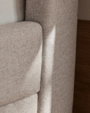 Wool Blend Stone N. Premium Chandler Upholstered Bed Frame