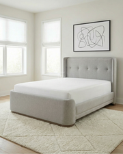 Wool Blend Stone N. Premium Chandler Upholstered Bed Frame