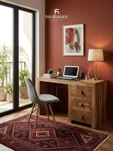 Solid Mango Wood Desk | Content Creator Desk with 3 Drawers