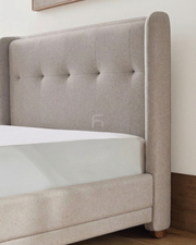 Wool Blend Stone N. Premium Chandler Upholstered Bed Frame