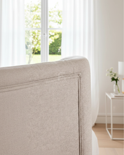 Wool Blend Stone N. Premium Chandler Upholstered Bed Frame