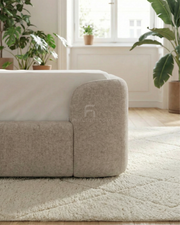 Wool Blend Stone N. Premium Chandler Upholstered Bed Frame