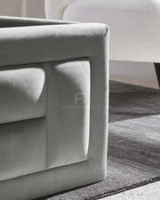 Soft Velvet Mid Grey Ruby Upholstered Ottoman Storage Bed