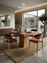 Dakota Mango Wood 90cm Cube Dining Table with 4 Scandi Dining Chairs – Available in 5 Colours
