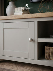 Lucca X-Large TV Unit | Oak Top & Painted Finish