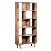 Scandi Mango Bookcase | Solid Mango Wood, Oak Stain, 175cm Tall