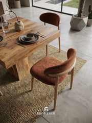 Dakota Mango Wood 90cm Cube Dining Table with 4 Scandi Dining Chairs – Available in 5 Colours