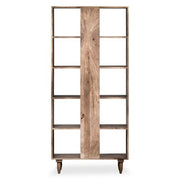 Scandi Mango Bookcase | Solid Mango Wood, Oak Stain, 175cm Tall