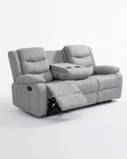 CloudComfort Light Grey Fabric Recliner Sofa