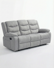 CloudComfort Light Grey Fabric Recliner Sofa