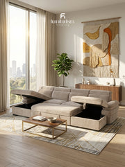 Hudson U-Shape Corner Sofa-bed