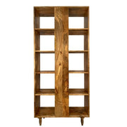 Scandi Mango Bookcase | Solid Mango Wood, Oak Stain, 175cm Tall