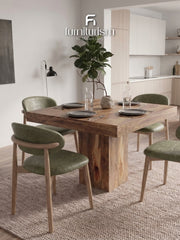 Dakota Mango Wood 90cm Cube Dining Table with 4 Scandi Dining Chairs – Available in 5 Colours
