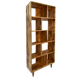 Scandi Mango Bookcase | Solid Mango Wood, Oak Stain, 175cm Tall