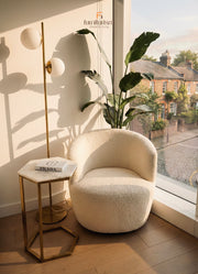 Siena Grey Bouclé Swivel Tub Chair