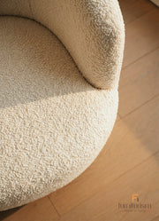 Siena Grey Bouclé Swivel Tub Chair