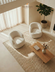 Siena Grey Bouclé Swivel Tub Chair
