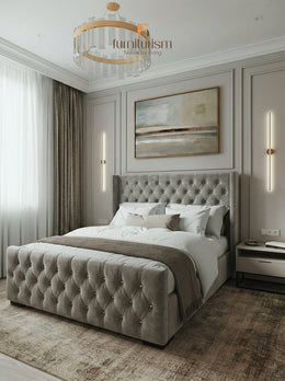Crystal Bed – Luxury Velvet Storage Bed