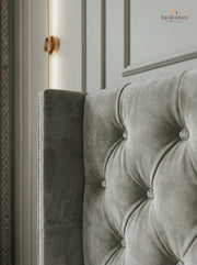 Crystal Bed – Luxury Velvet Storage Bed