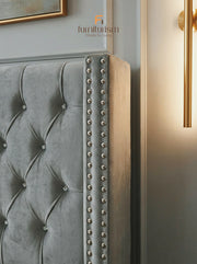 Crystal Bed – Luxury Velvet Storage Bed