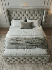 Crystal Bed – Luxury Velvet Storage Bed